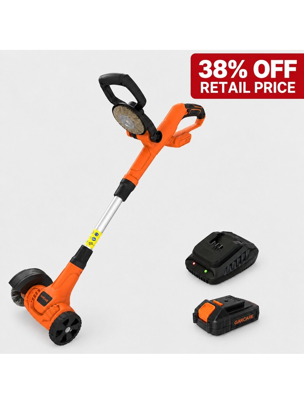 Brand New GARCARE 20V Cordless Patio Cleaner – Electric Crack Sweeper